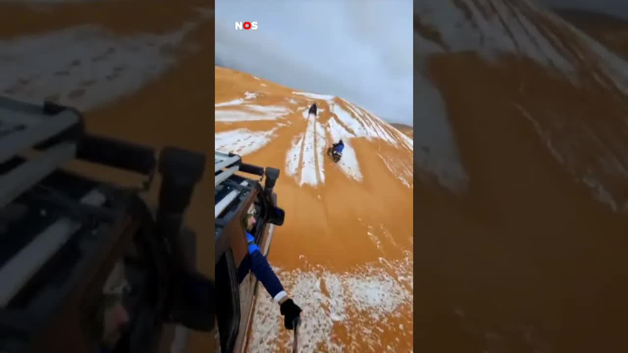 Sneeuwpoppen bouwen in de woestijn