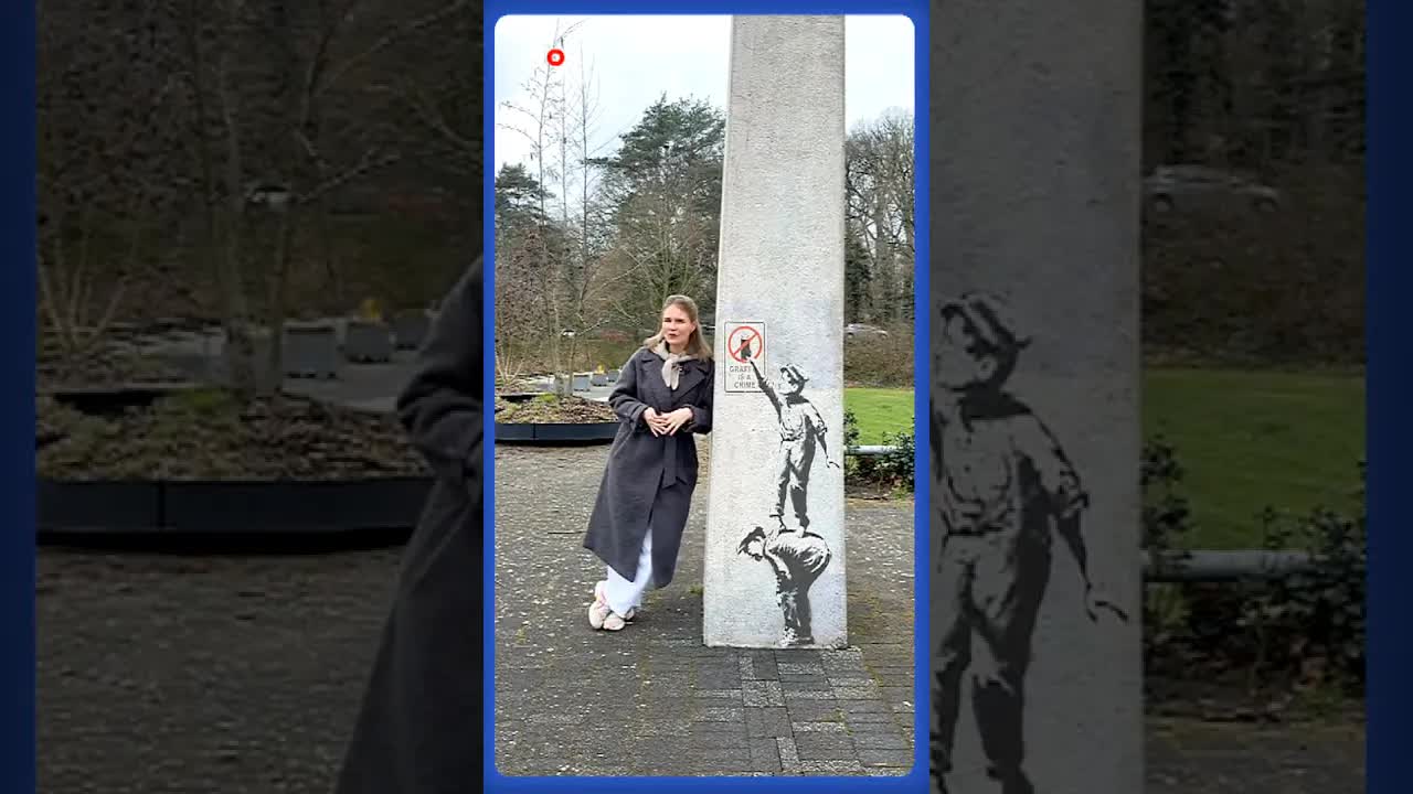 Banksy zelf heeft nog niet gereageerd op dit nieuws. #jeugdjournaal #banksy #kunstenaar