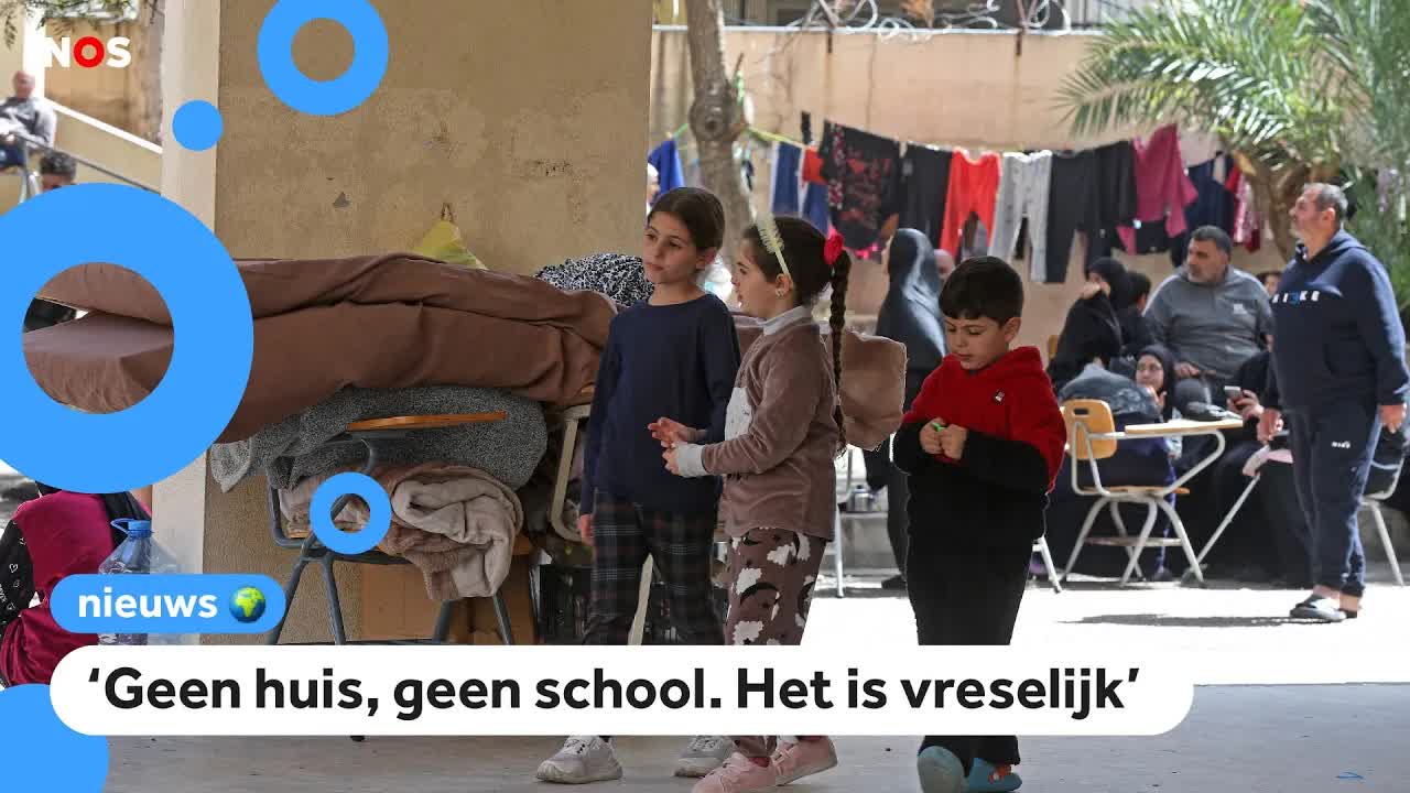 Kinderen in Libanon vluchten voor raketten