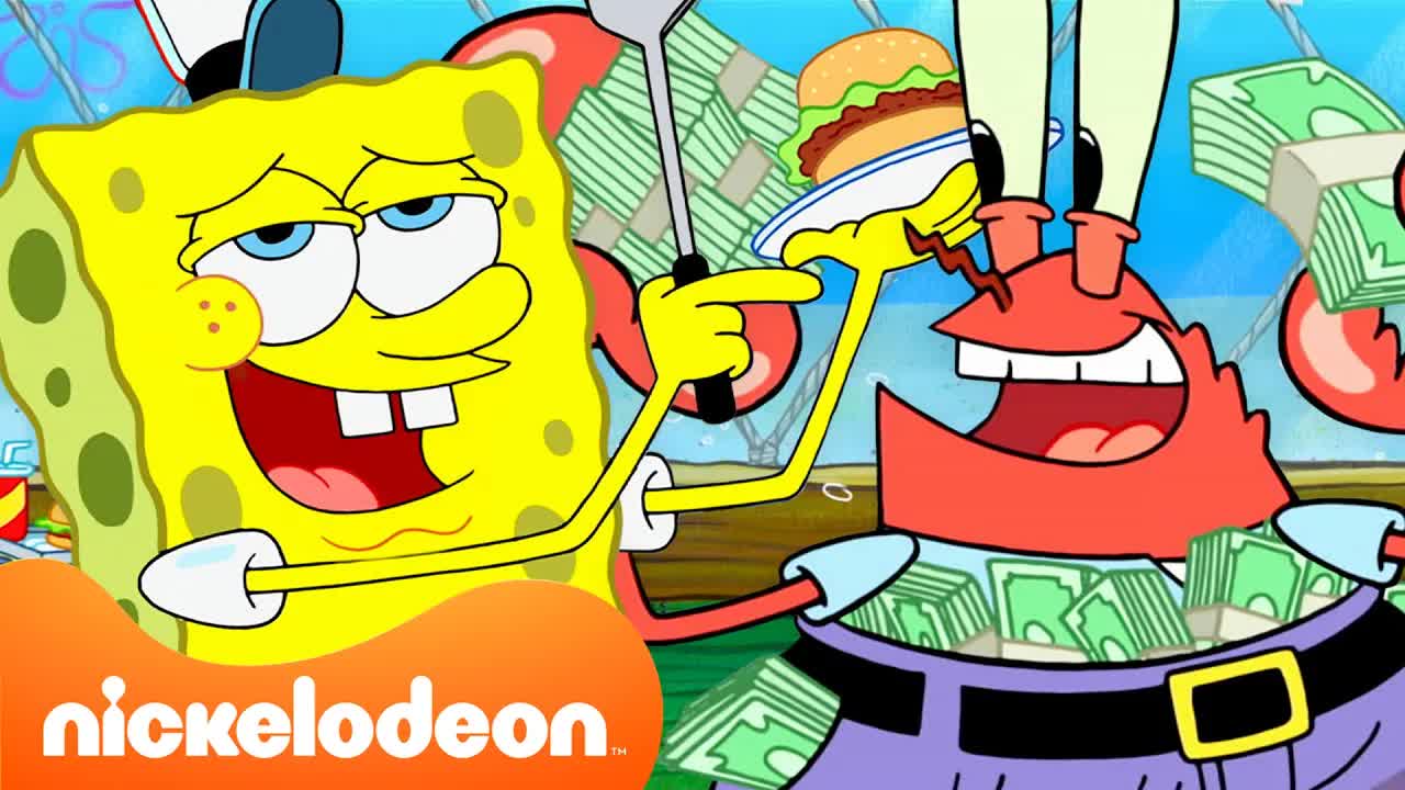 SpongeBob | 1 uur Meneer Krabs in de Krusty Krab 🦀💰 | Nickelodeon Nederlands