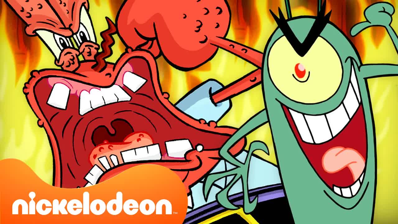 SpongeBob | 1 uur Meneer Krabs vs. Plankton! 💥 | Nickelodeon Nederlands