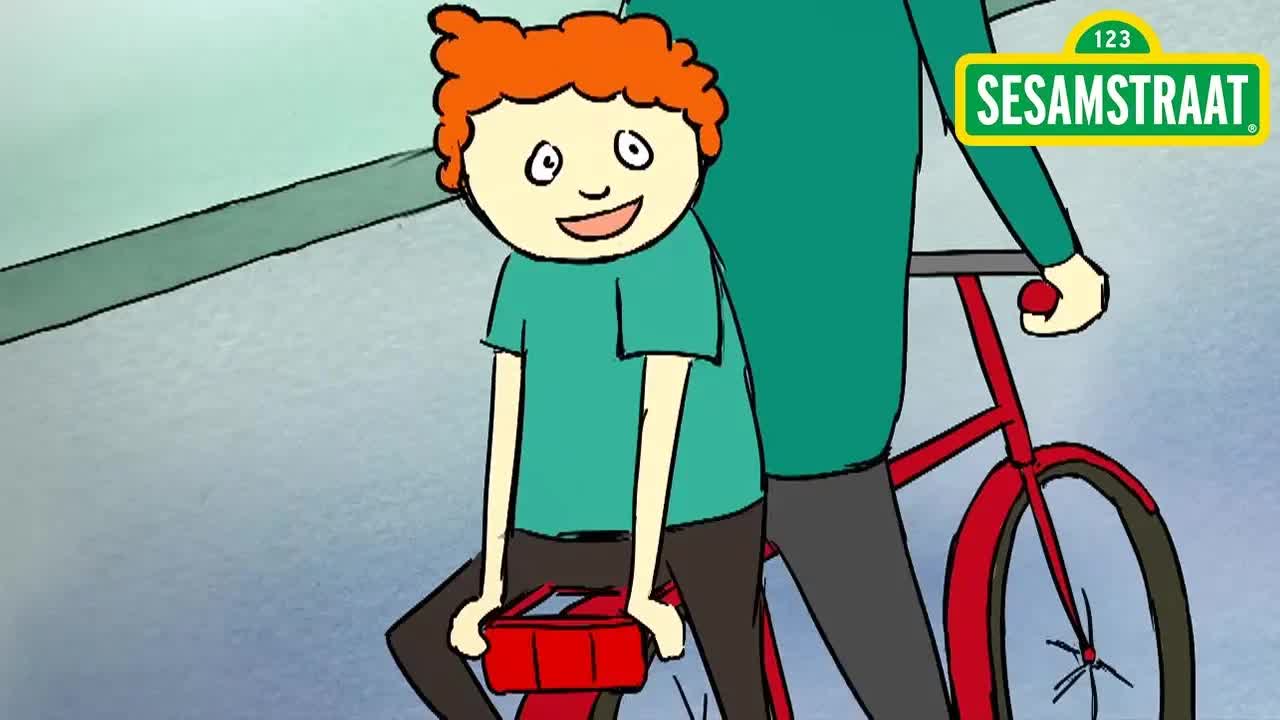 Achterop de fiets - Sesamstraat